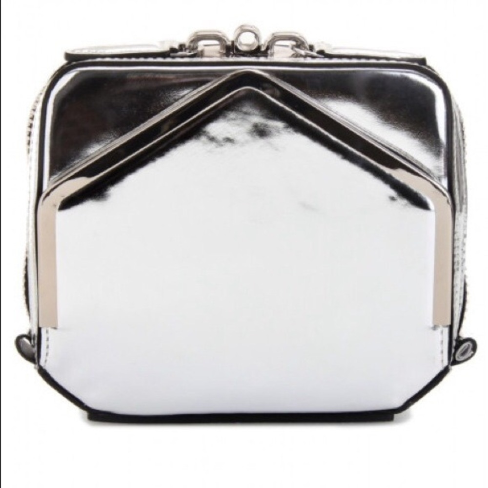 Alexander Wang silver mirror Adriel clutch